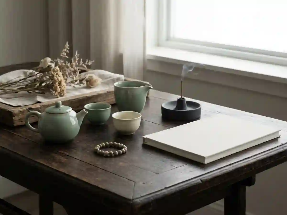 Curated cultural collection of Chinese tea ware, contemplative audio, and educational resources