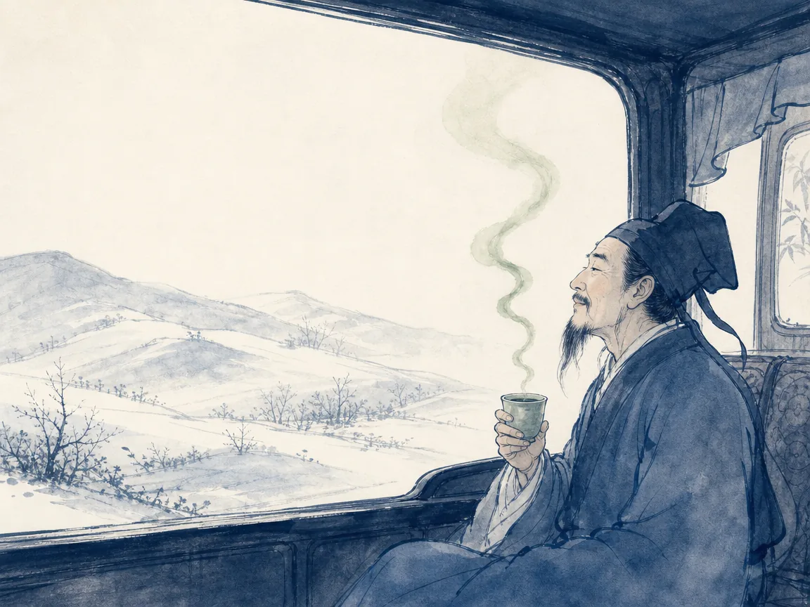Connoisseur in soft morning light closely observing delicate crackle glaze on a Song dynasty celadon bowl in refined still-life literati ink wash with delicate tonal gradations, illustrating cultivating perceptual stamina and discovering profound beauty within everyday objects on ChiDestiny