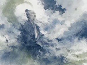 Gentleman walking unassumingly along crowded city street with joyful inner peace completely unnoticed in literati ink sketch capturing quiet dignity among crowds, illustrating the deep liberation of not needing to prove one's worth to anyone on ChiDestiny