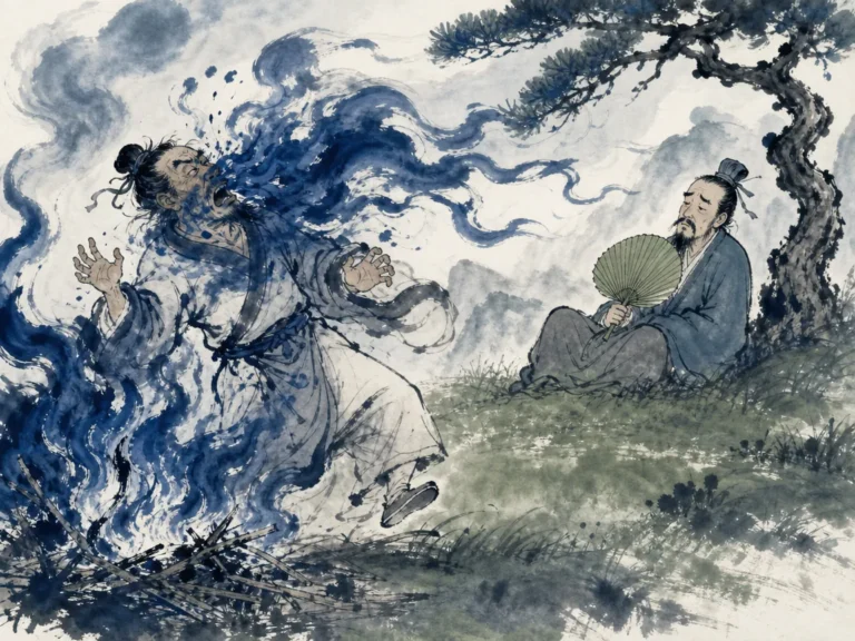 Sailboat catching sudden powerful ocean gale with sailor skillfully reefing sails to glide safely over cresting waves in majestic maritime Chinese ink wash capturing wind-filled canvas and surging ocean swells, illustrating harnessing powerful external trends while maintaining strict internal steering control on ChiDestiny