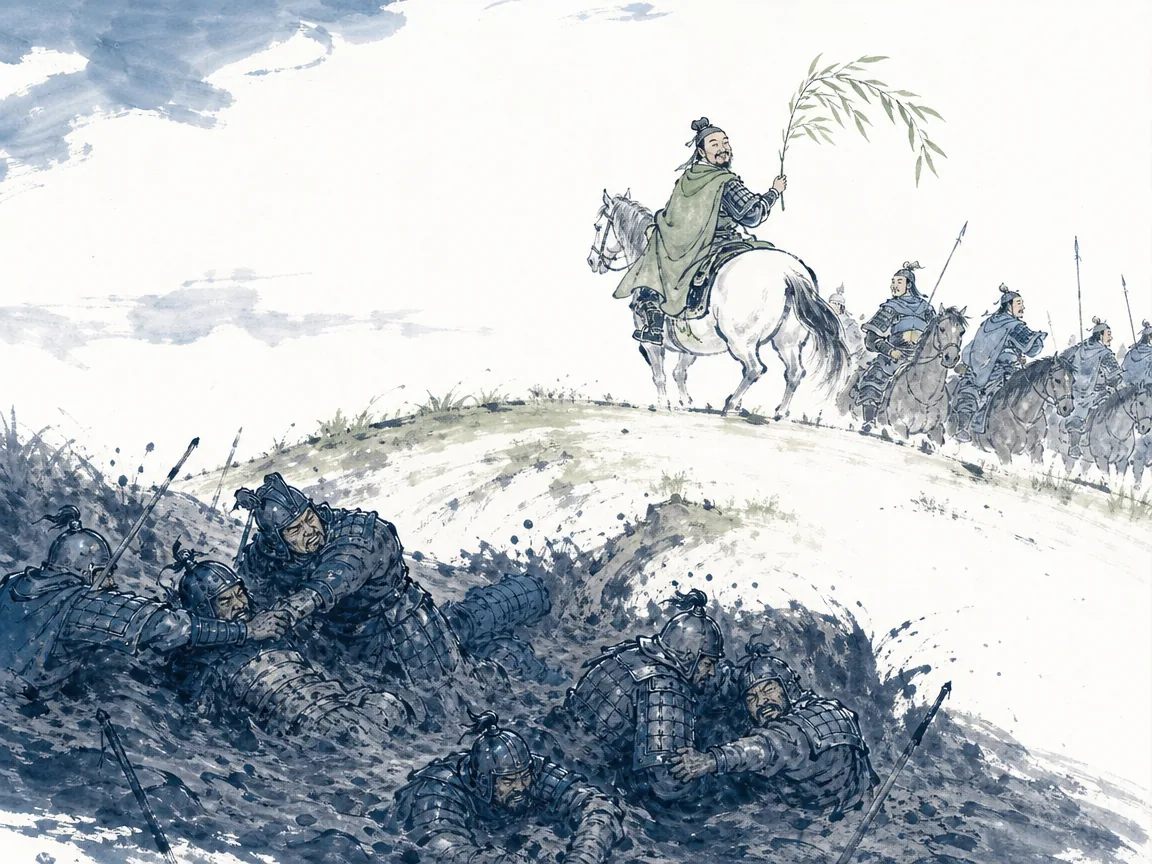 Solitary strategist stepping off crowded chessboard walkway into peaceful courtyard garden with blooming plum tree in poetic Chinese ink wash contrasting crowded competitive grids with tranquil open space, illustrating conserving vital energy by declining unprofitable battles and escaping attrition traps on ChiDestiny