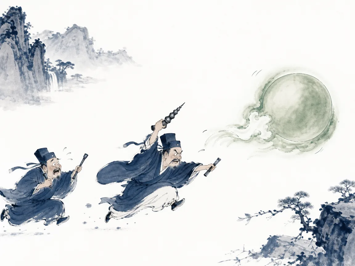 Glassy still mountain lake reflecting sky and passing geese without retaining any trace or ripple in minimalist Chinese ink wash highlighting tranquil water reflection, illustrating the mind of the sage responding like a mirror without harboring expectations on ChiDestiny